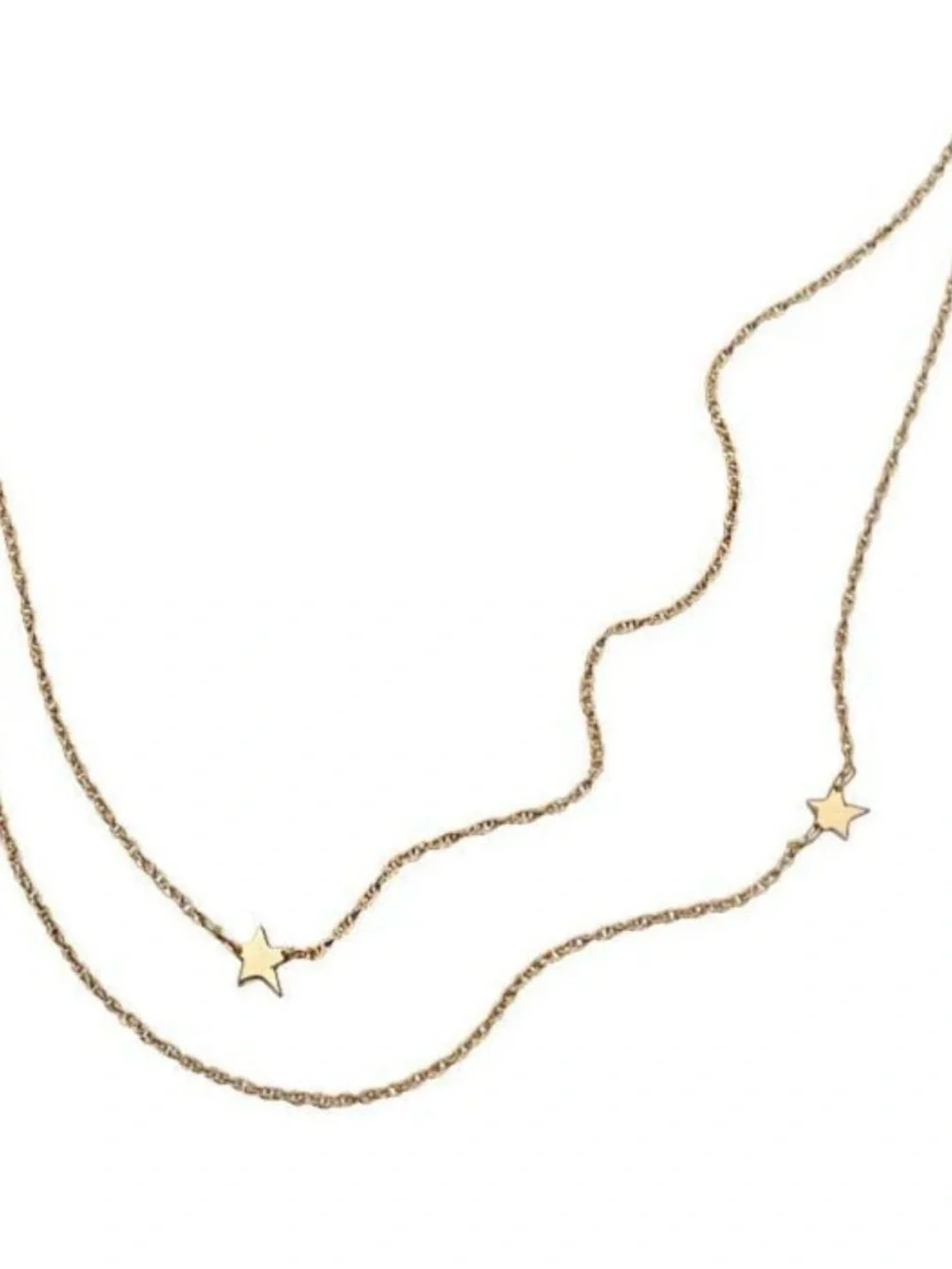 NWT jennifer zeuner Delicate Gold Double-Layer Star Necklace minimalist